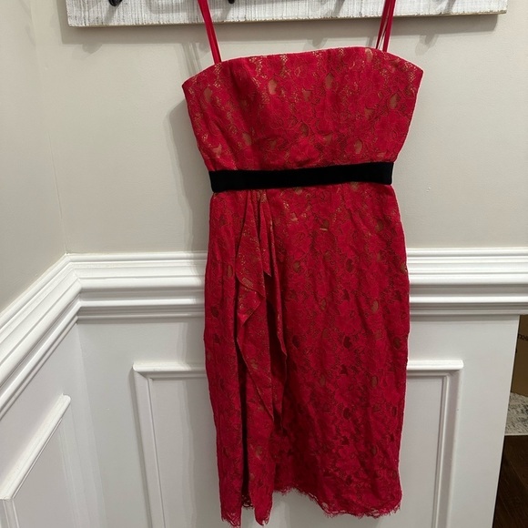 BCBGMaxAzria Alexandra Women’s Rio Red Strapless Lace Dress size 8 NWOT - Picture 5 of 15